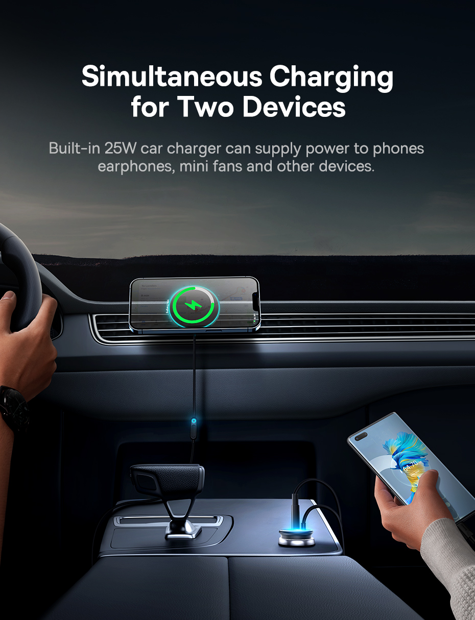 chube Tẩu Ô Tô Sạc Không Dây Từ Tính Magsafe Baseus CW01 40W