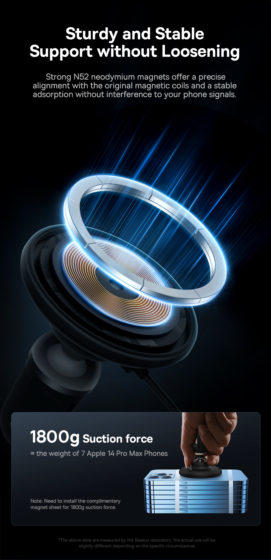 chube Tẩu Ô Tô Sạc Không Dây Từ Tính Magsafe Baseus CW01 40W