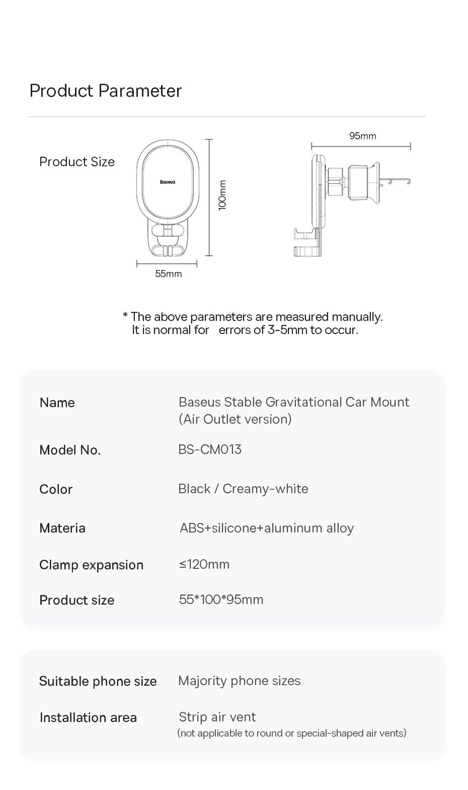 chube Đế Giữ Điện Thoại Ô Tô Baseus Stable Gravitational Air