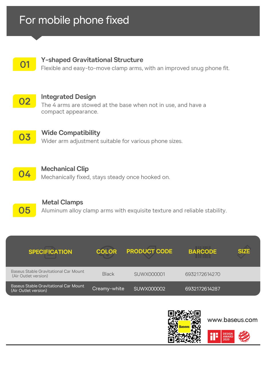 chube Đế Giữ Điện Thoại Ô Tô Baseus Stable Gravitational Air