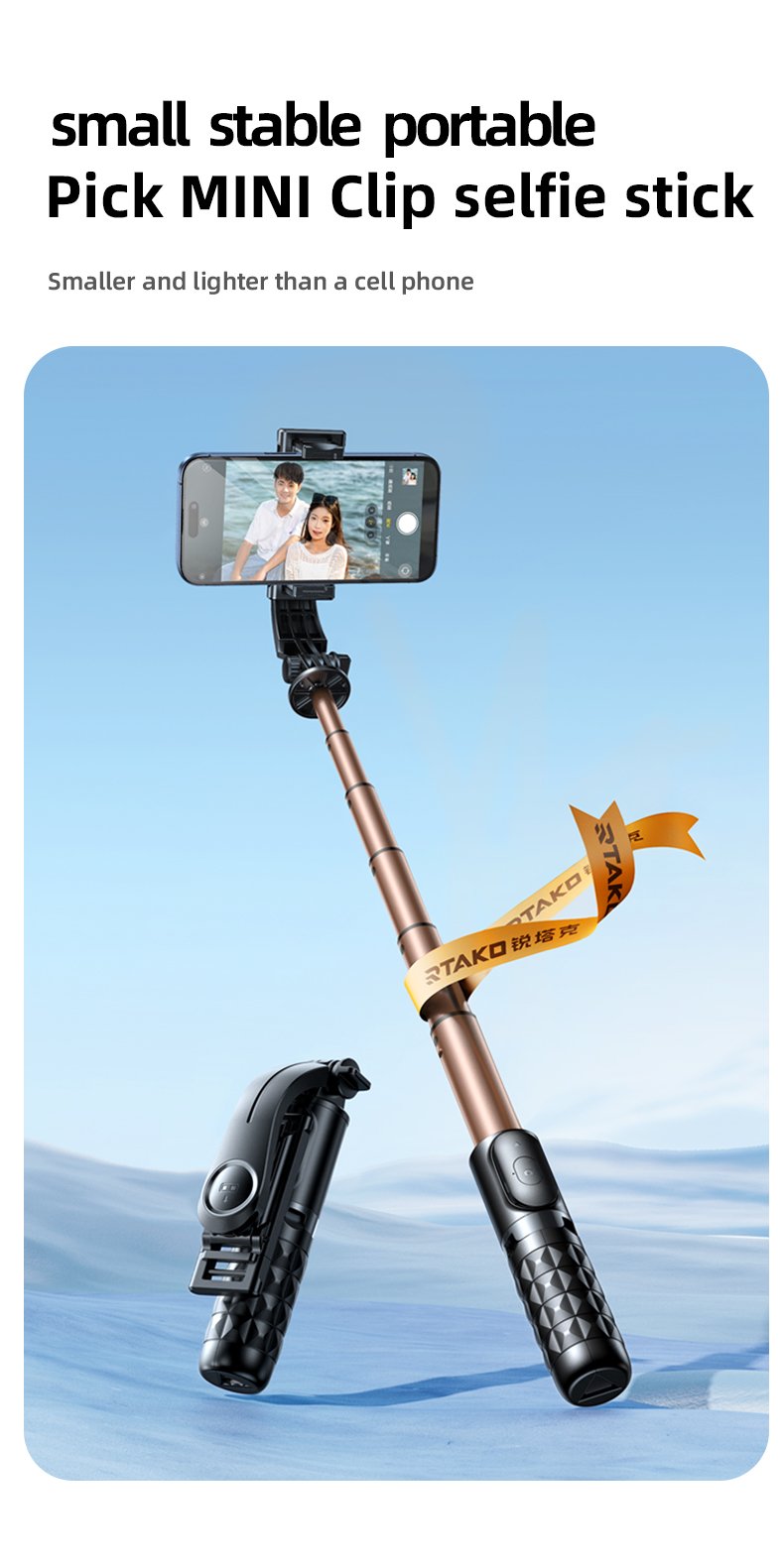 chube Gậy Chụp Ảnh Selfie Thế Hệ Mới Q10R MINI Clip