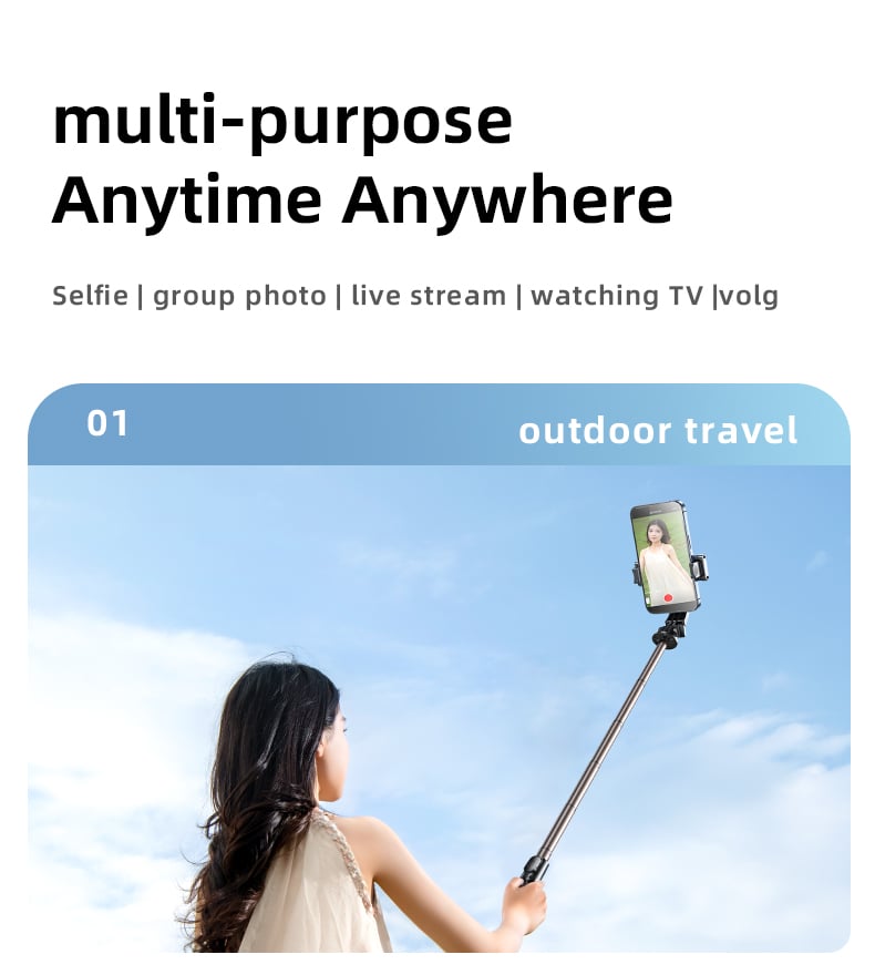 chube Gậy Chụp Ảnh Selfie Thế Hệ Mới Q10R MINI Clip