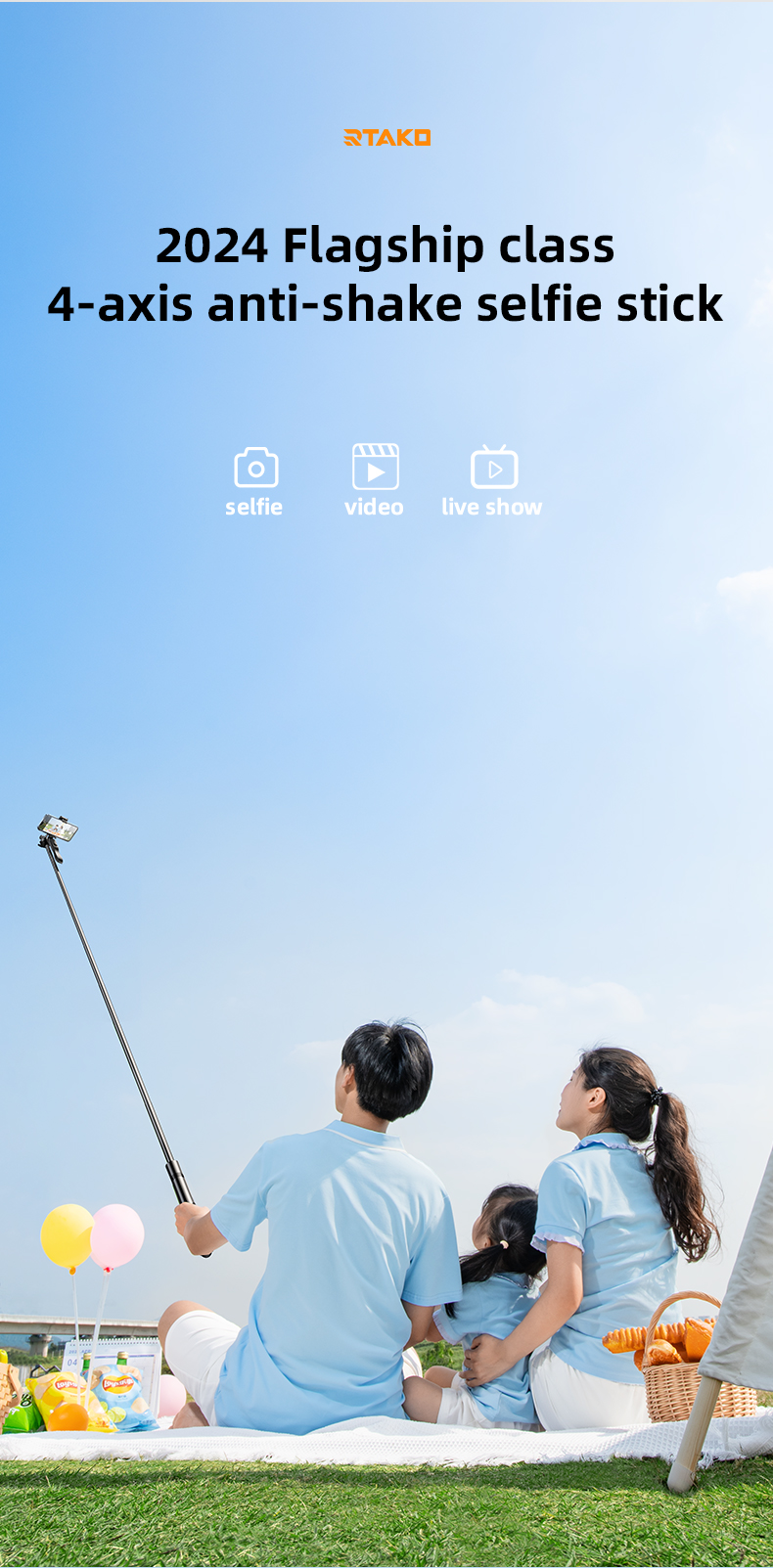 chube Gậy chụp ảnh tích hợp Tripod Rtako Q052 1.8m