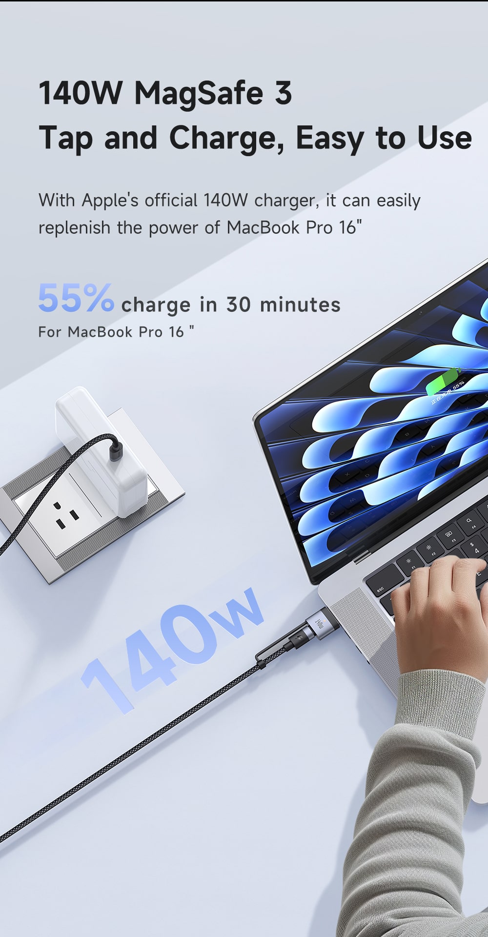 chube Cáp Sạc Magsafe 3 Mcdodo 140W 2 in 1