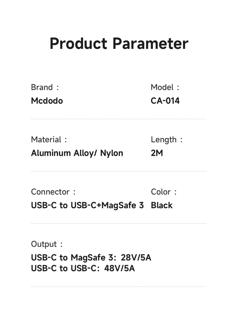 chube Cáp Sạc Magsafe 3 Mcdodo 140W 2 in 1