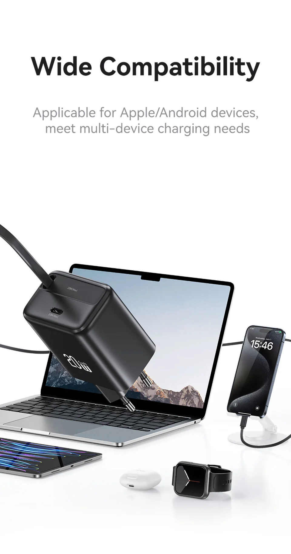 Cơ chế thu gọn cáp của sạc USAMS CC233 20W