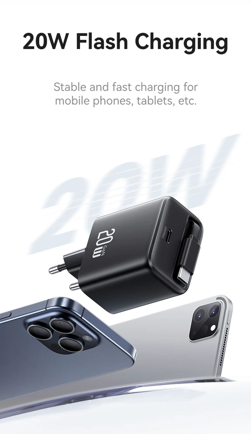 Sạc USAMS CC233 20W tương thích với nhiều thiết bị