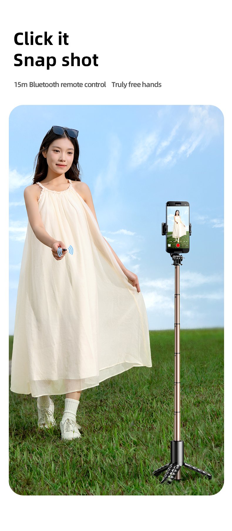 chube Gậy Chụp Ảnh Selfie Thế Hệ Mới Q10R MINI Clip