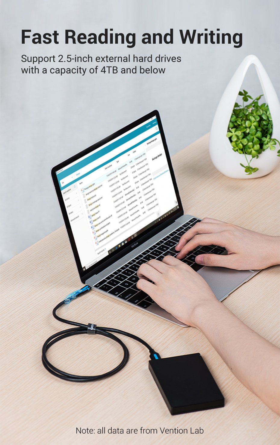 chube Cáp sạc nhanh C to Micro-B VENTION CQA