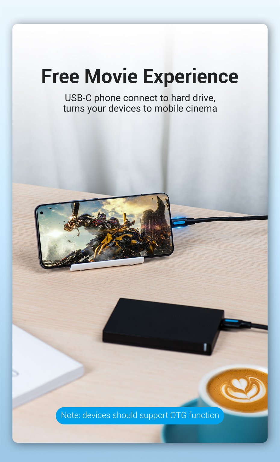 chube Cáp sạc nhanh C to Micro-B VENTION CQA