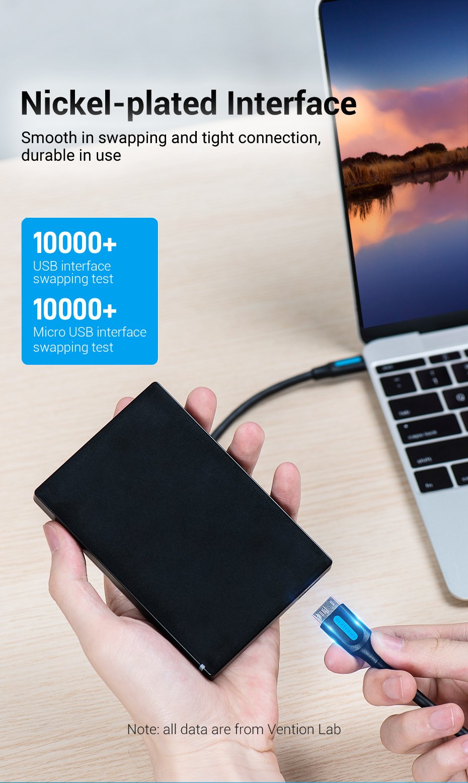 chube Cáp sạc nhanh C to Micro-B VENTION CQA