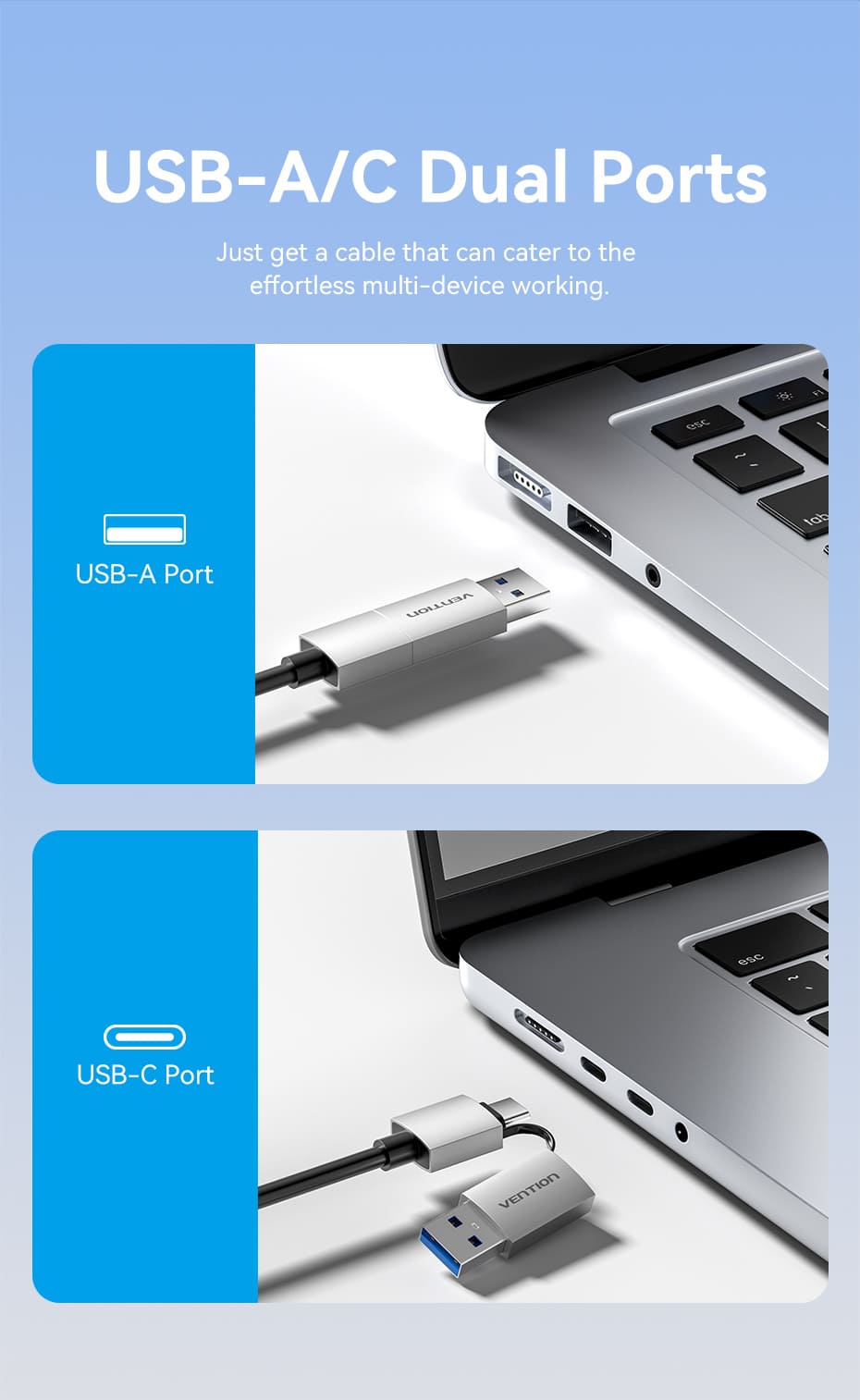 chube Bộ Chuyển Đổi USB/Type-C to Dual HDMI 4K MST VENTION ACX
