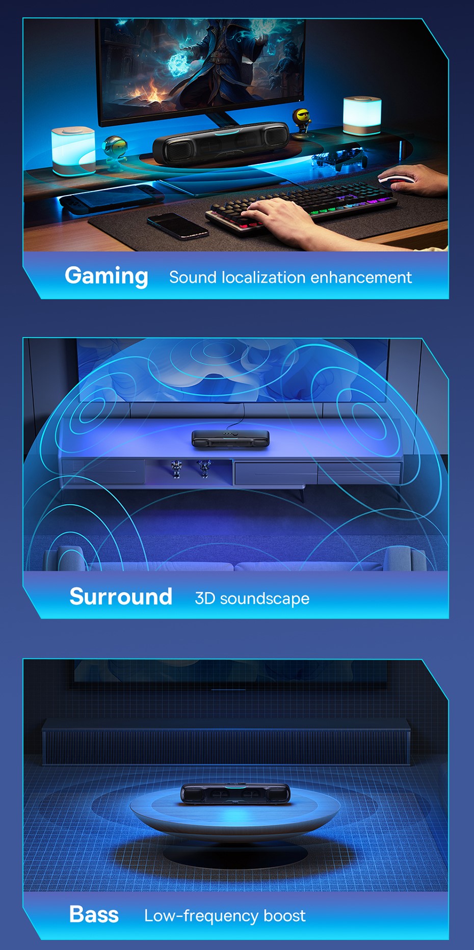 Loa Baseus AeQur DS10 Mini Soundbar - Chế độ âm thanh