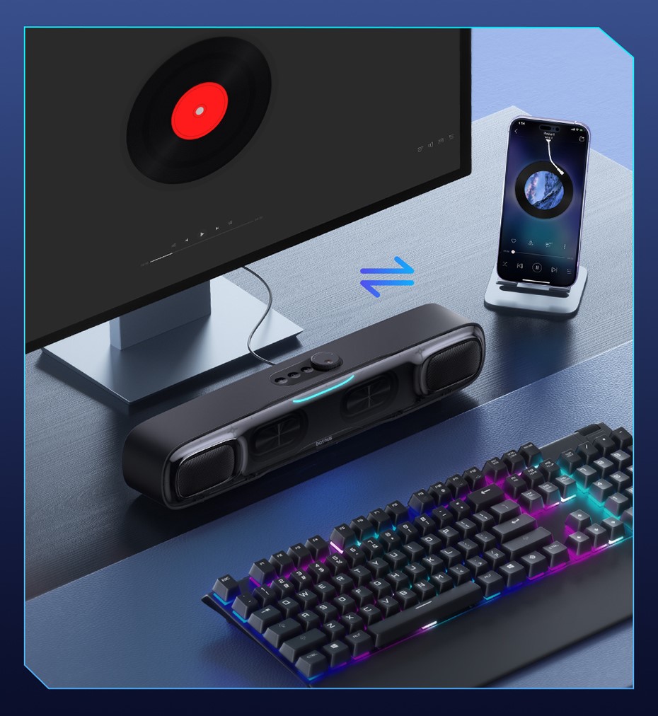 Loa Baseus AeQur DS10 Mini Soundbar - Kết nối