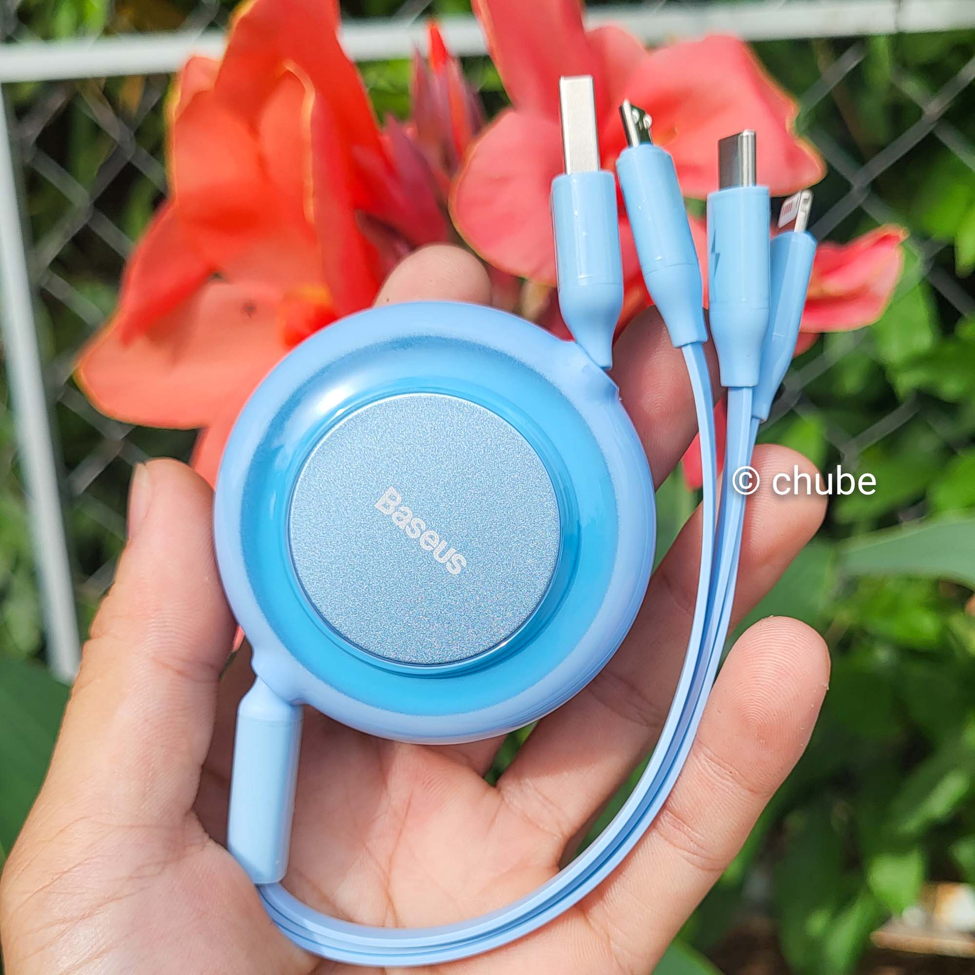 Baseus Bright Mirror 2 Series Retractable 3 in 1 Fast Charging Cable Chube