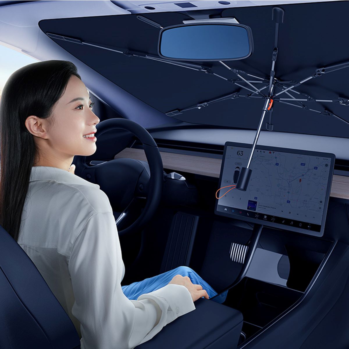 Baseus CoolRide 2 lớp dù che nắng kính chắn gió Chube