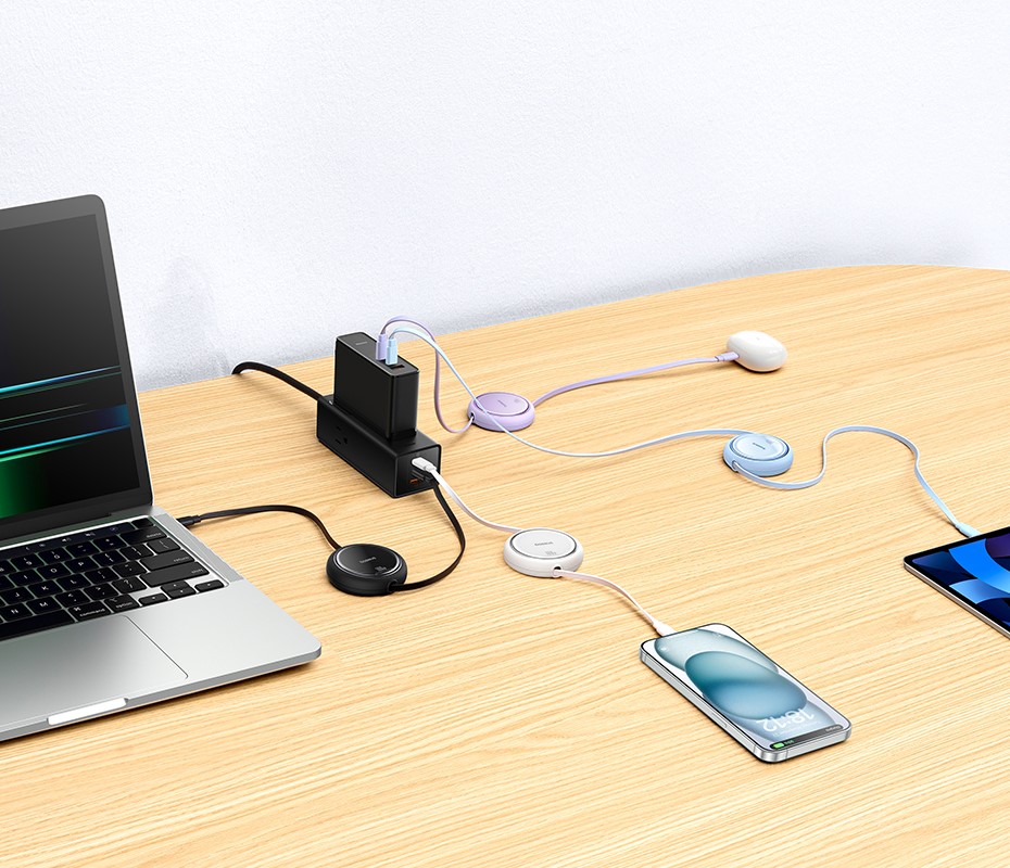 Baseus Free2Draw Mini cáp sạc nhanh 100W dây rút Chube