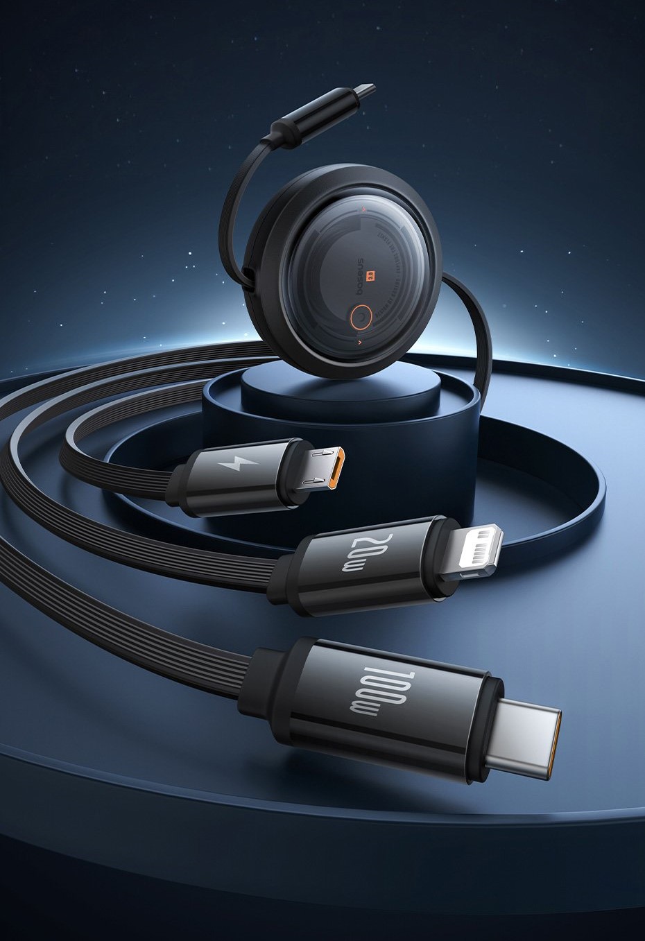 Baseus Free2Draw sạc rút nhanh 100W Type C to M+L+C Chube