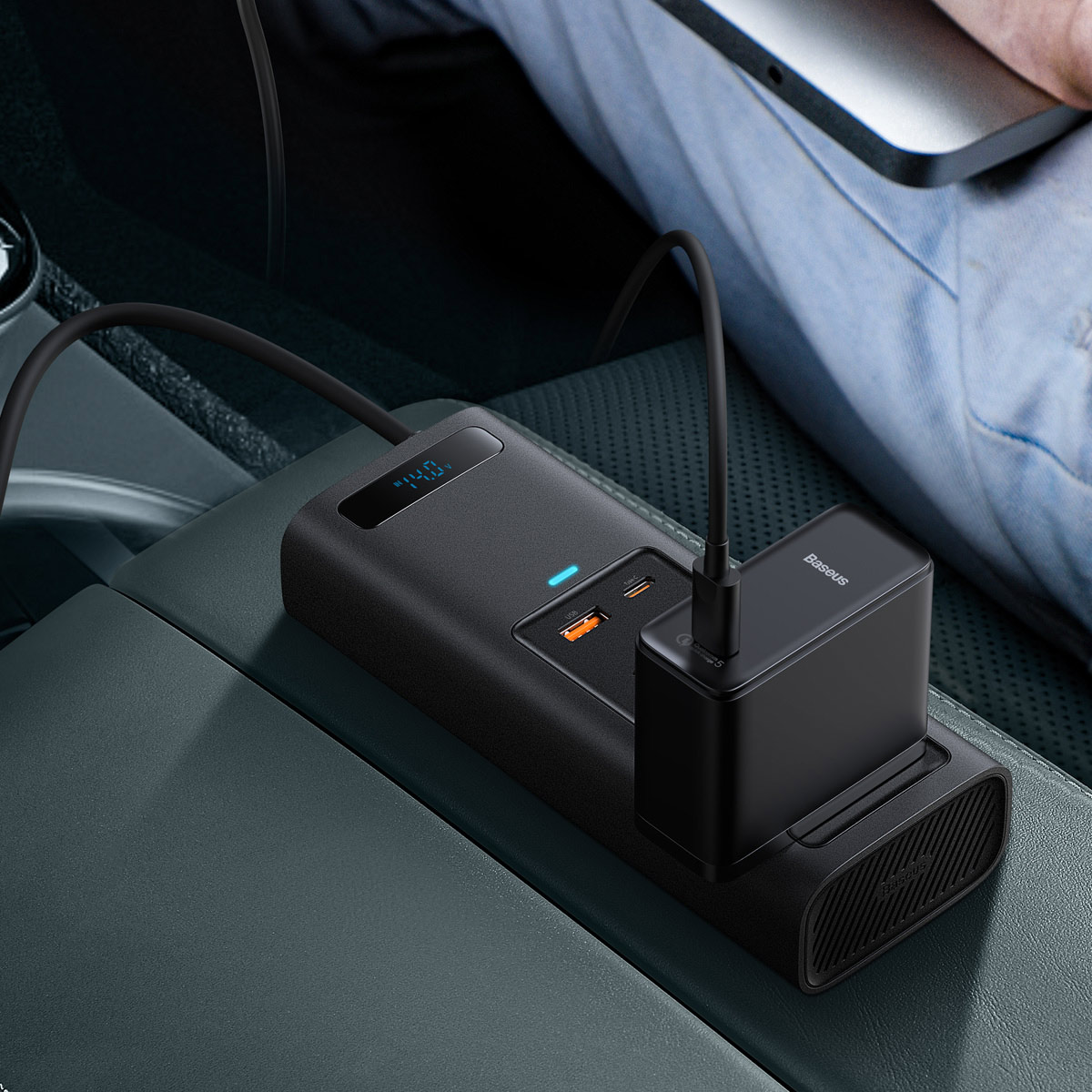 Baseus Power Inverter 150W for car with mobile device charging capability
