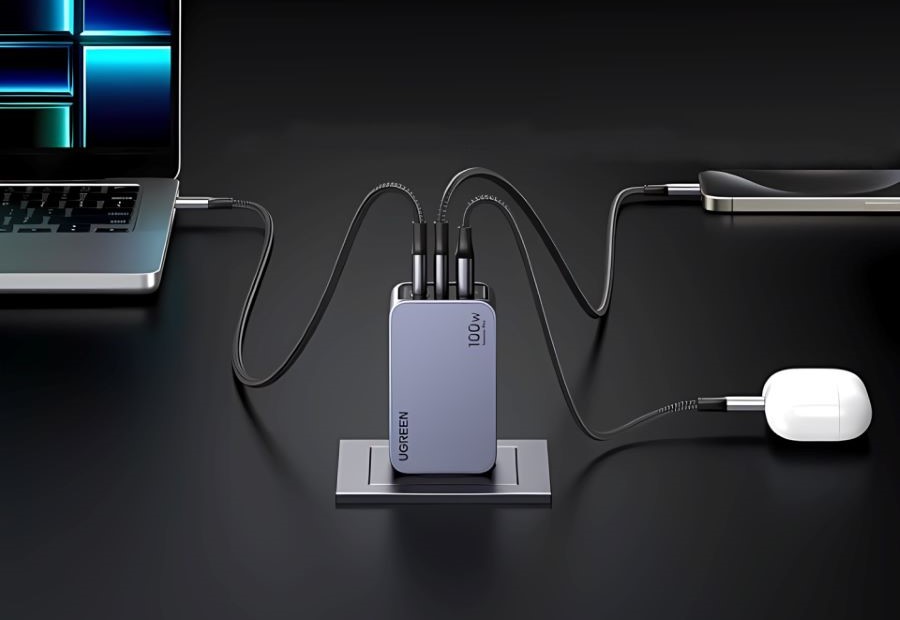 Bộ sạc gan Ugreen 100W Nexode Pro X757 2C1A Chube