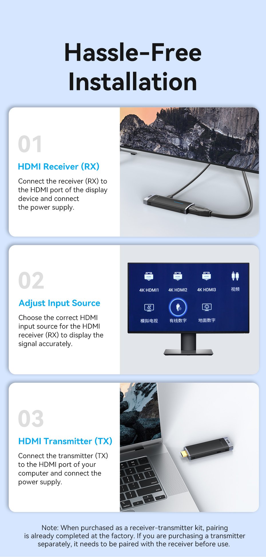 chube Bộ truyền hình ảnh HDMI không dây VENTION ADC