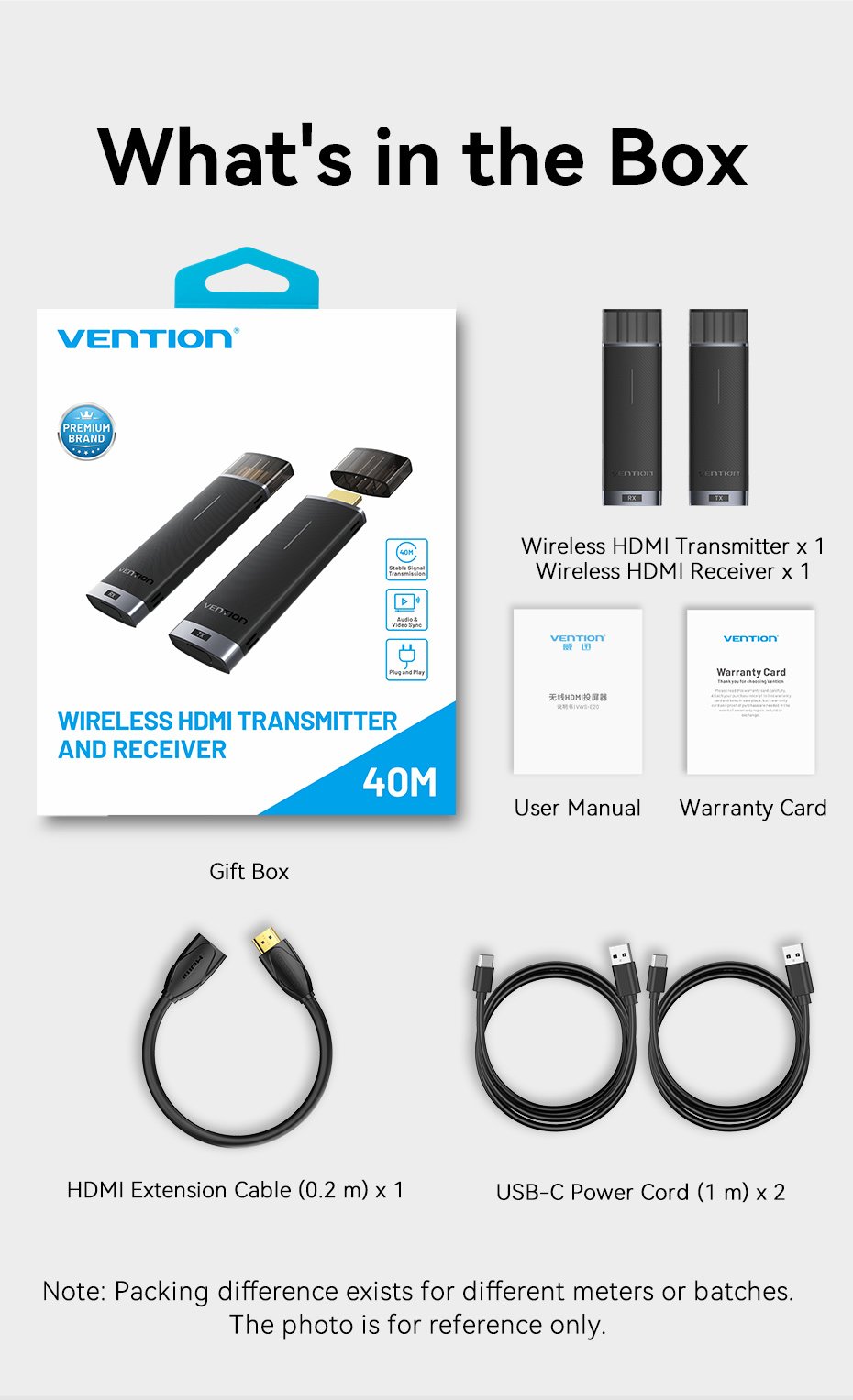 chube Bộ truyền hình ảnh HDMI không dây VENTION ADC