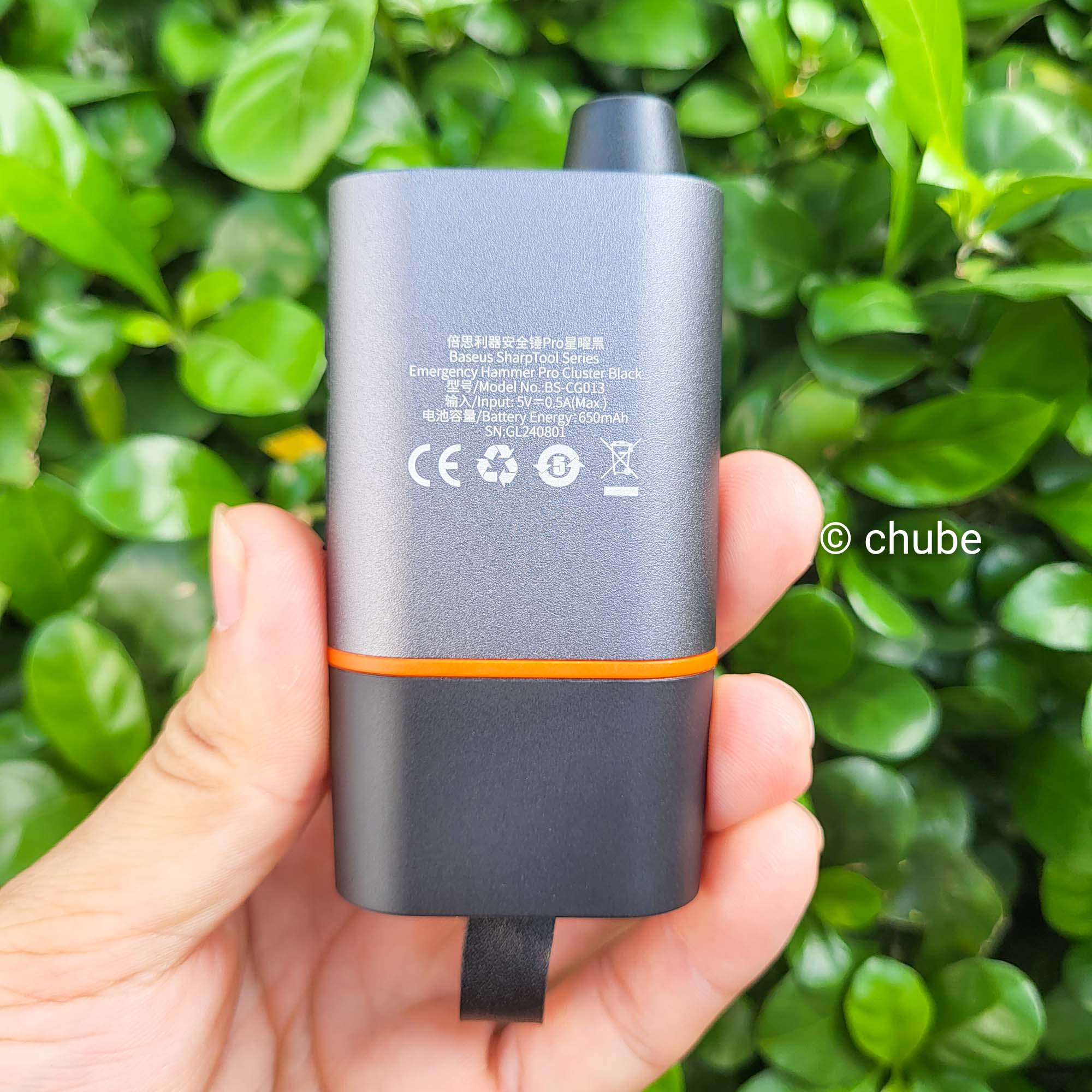 Búa thoát hiểm xe ô tô Baseus Sharp Tool Series với đèn pin và cắt dây Chube