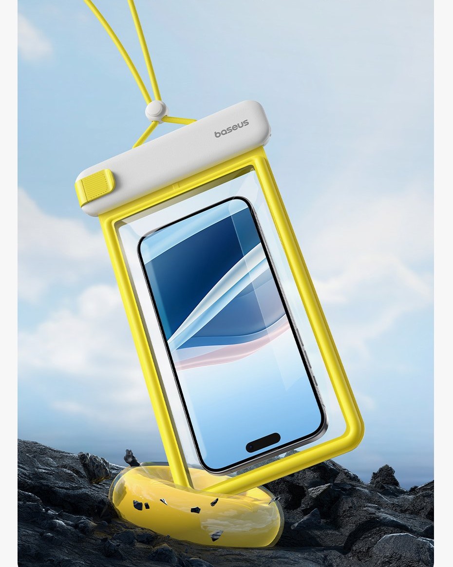 Nhiều loại túi chống nước điện thoại với nhiều kiểu dáng và màu sắc khác nhau được bày trên một nền phẳng, minh họa cho sự đa dạng về sản phẩm.