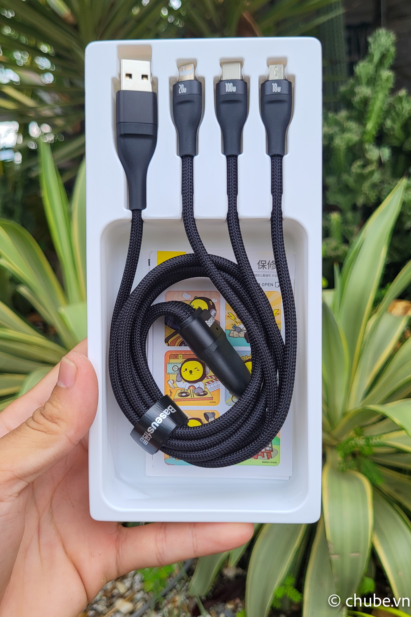 Cáp đa năng Baseus Flash Series II 100W U+C to M+L+C Chube