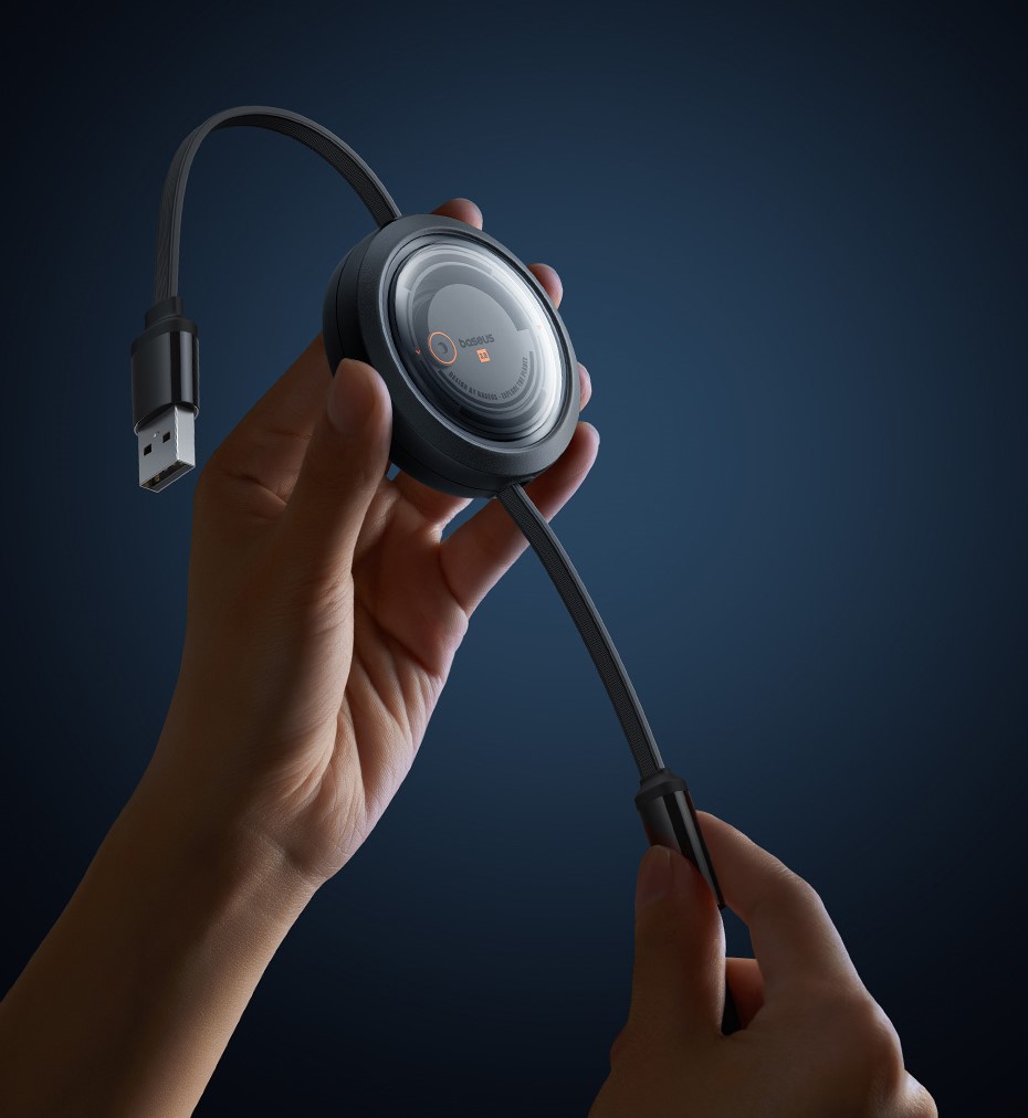 Baseus Free2Draw Retractable Crystal 3-in-1 Cable for fast charging and data transfer