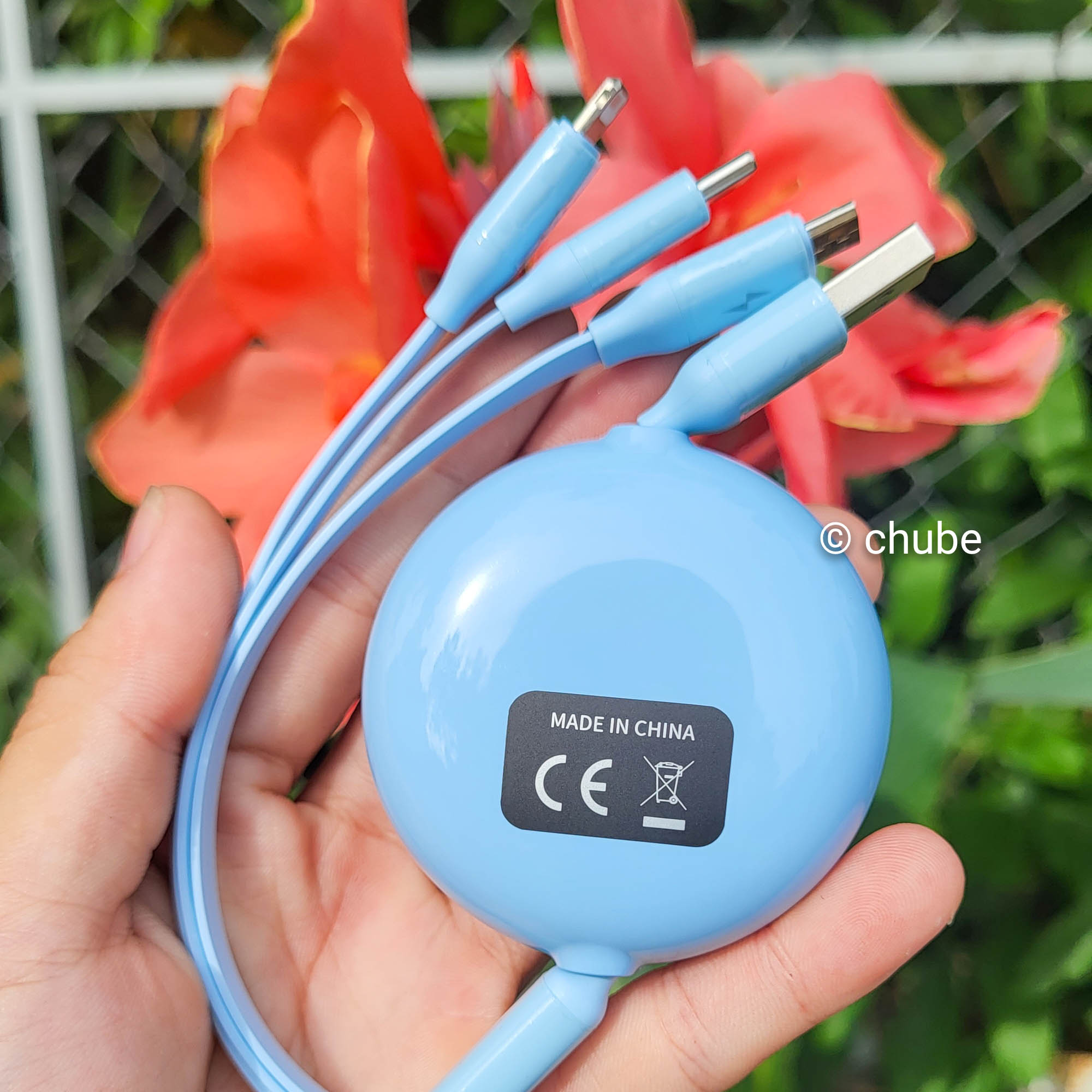 Cáp sạc Baseus Bright Mirror 2 3 đầu dây rút Chube