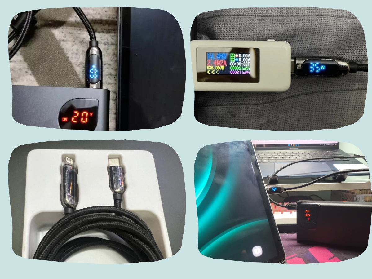 Cáp sạc nhanh Baseus Display 100W với màn hình LED hiển thị