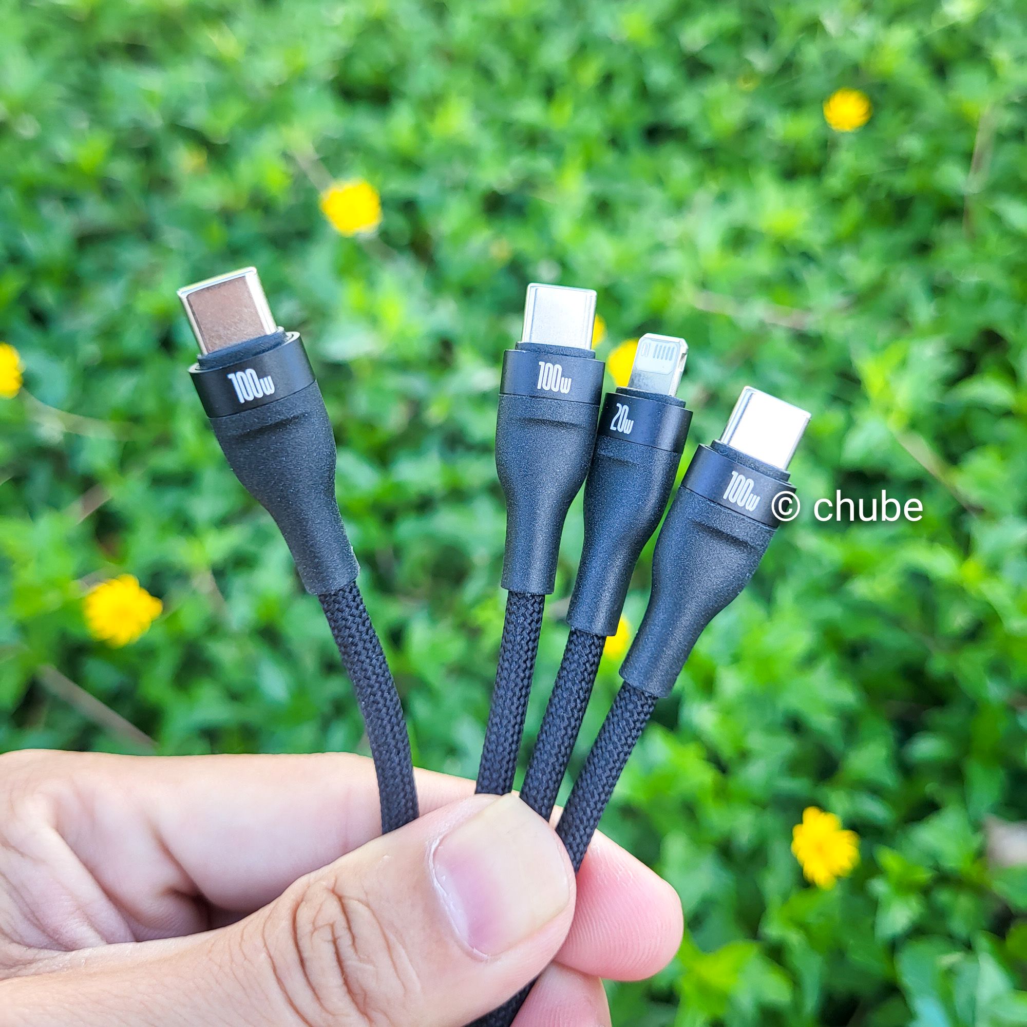 Cáp sạc Baseus Flash 1 for 3 100W Chube