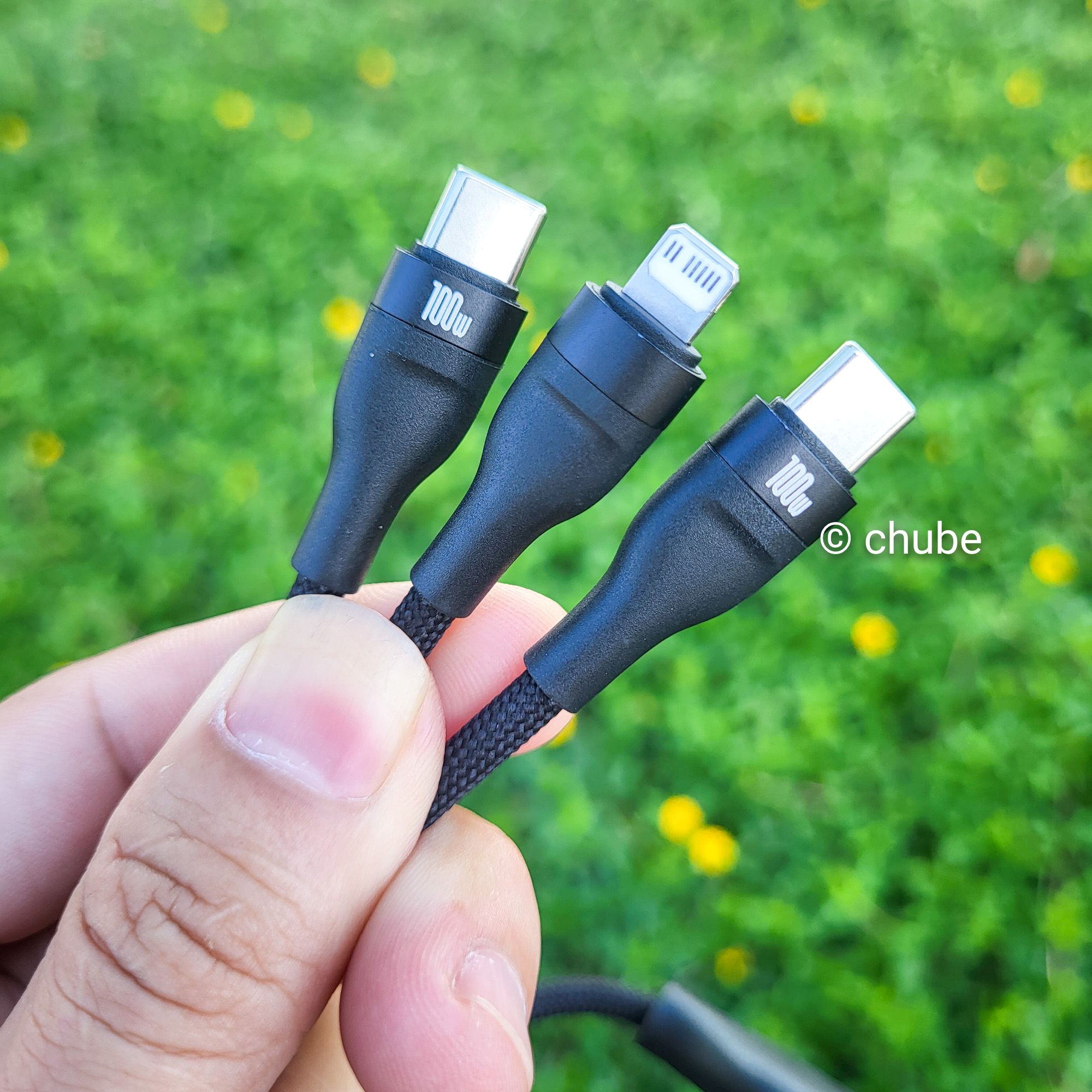 Cáp sạc Baseus Flash 3 in 1 100W Chube