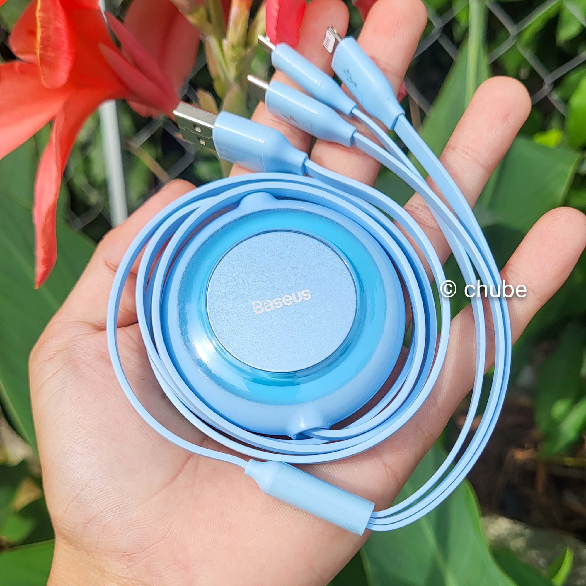 Cáp sạc dây rút Baseus 3 đầu Bright Mirror 2 Chube