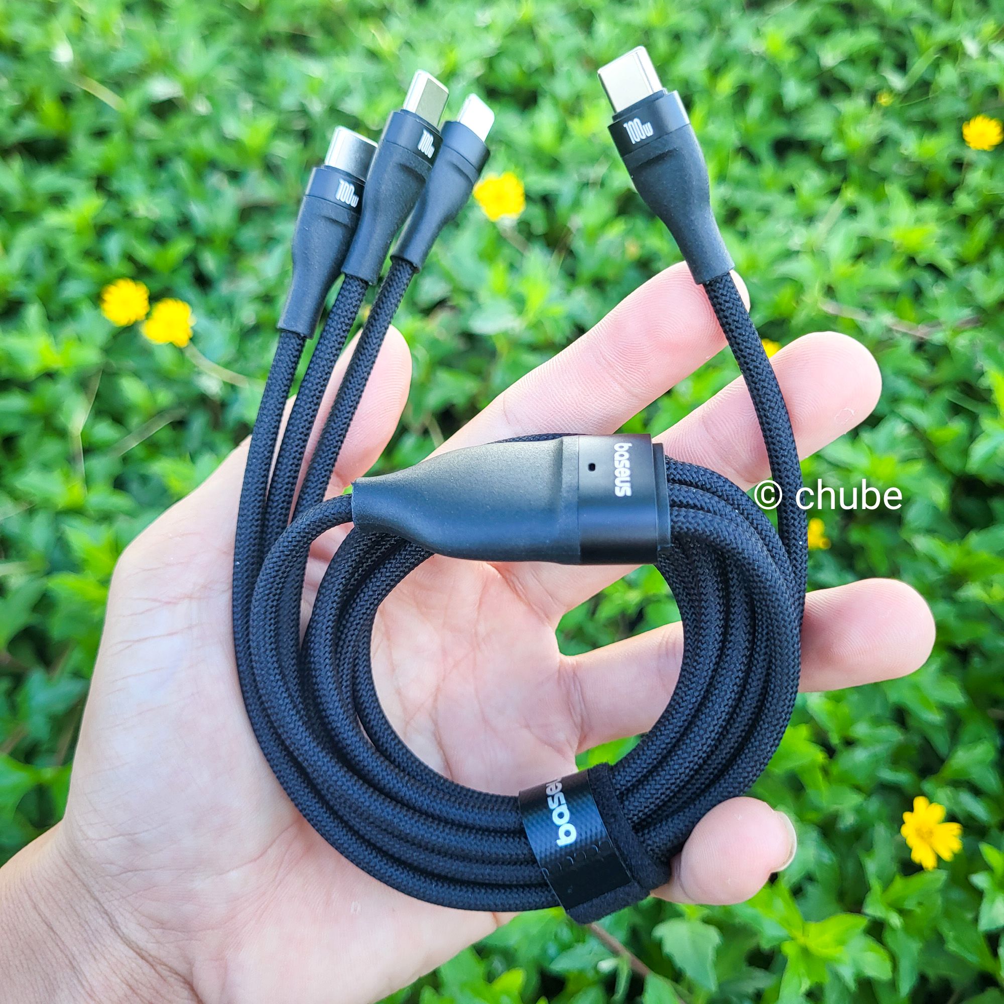 Cáp sạc nhanh 100W Baseus C to C plus C to L Chube