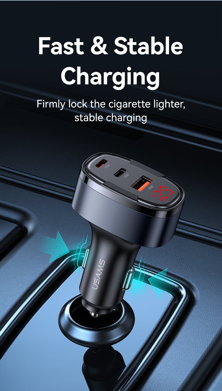 chube Tẩu sạc xe hơi Usams CC257 C42 100W 3 cổng