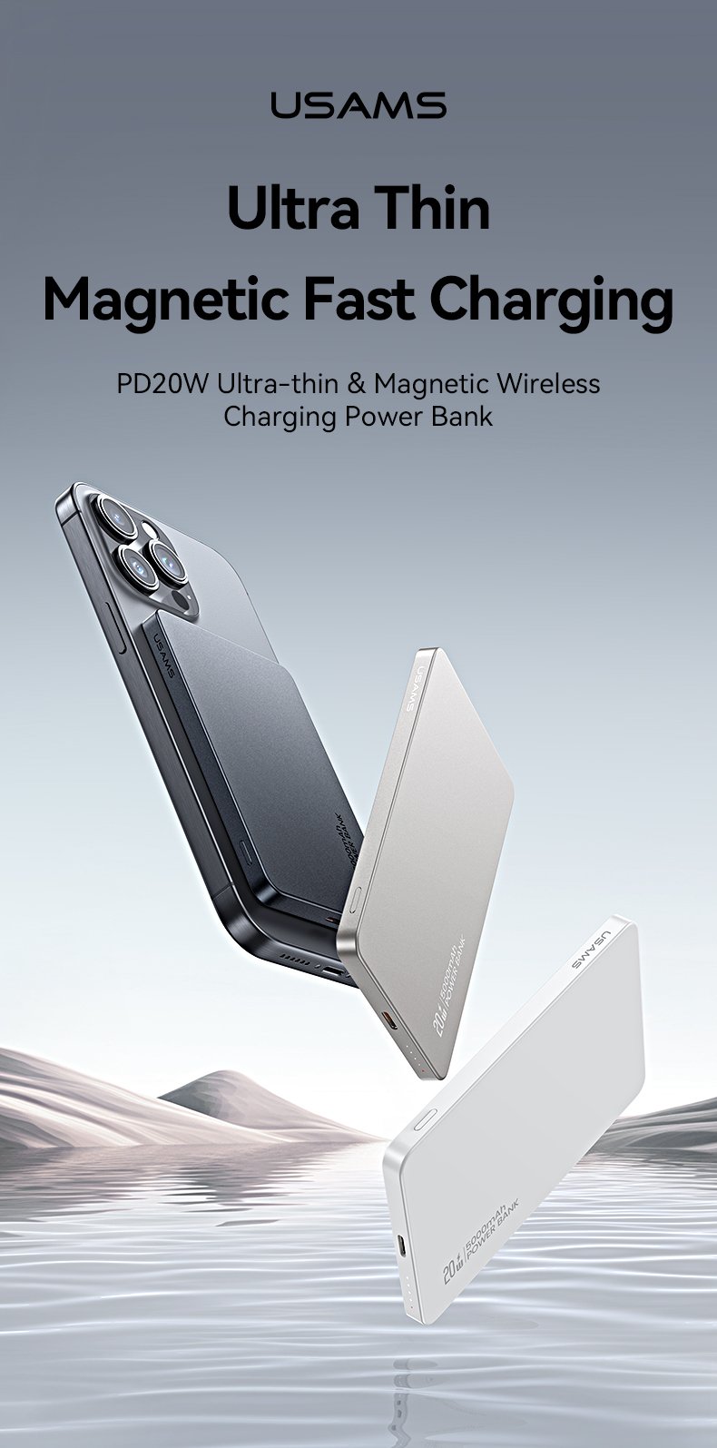 chube Pin sạc không dây siêu mỏng USAMS CD231