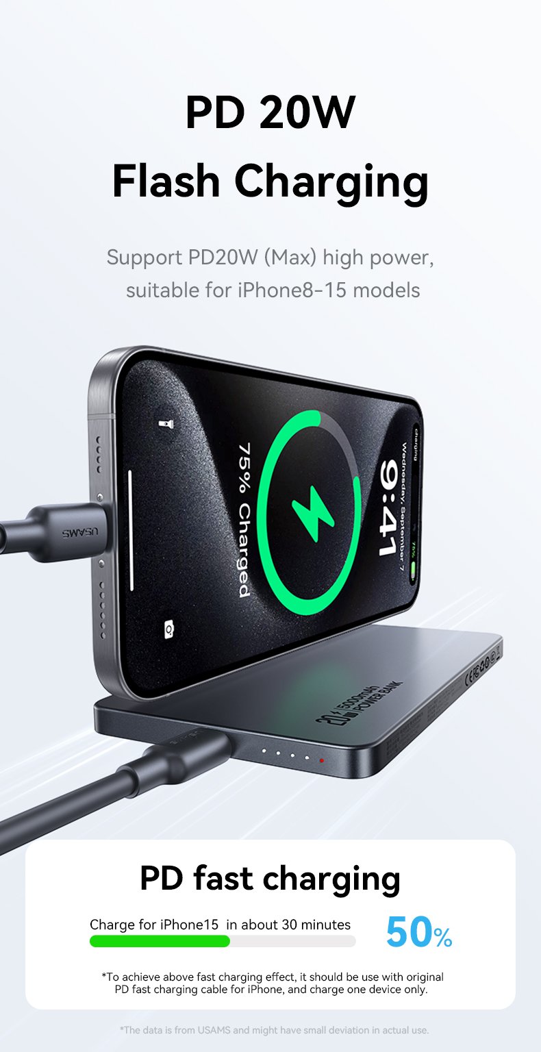 chube Pin sạc không dây siêu mỏng USAMS CD231