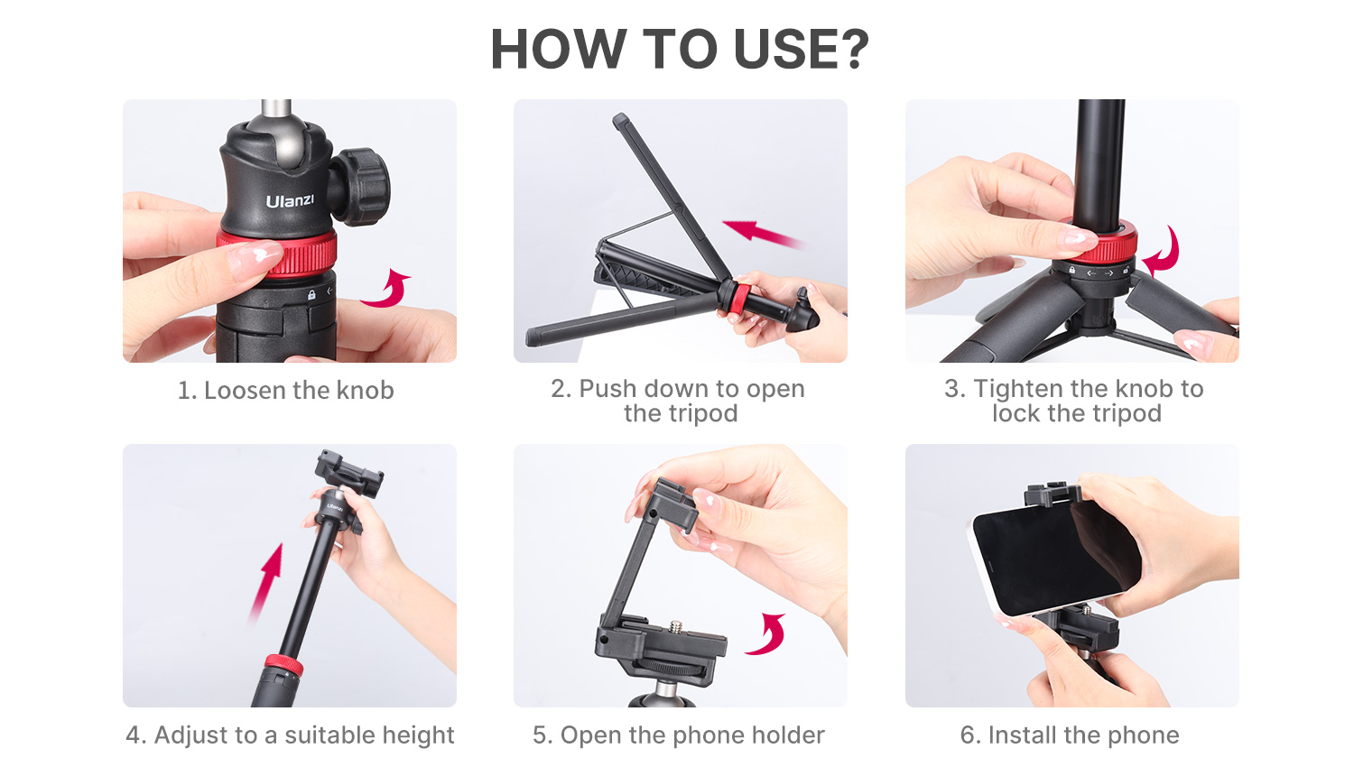 Quy cách đóng gói và chi tiết chân máy tripod Ulanzi MT-44 B màu đen