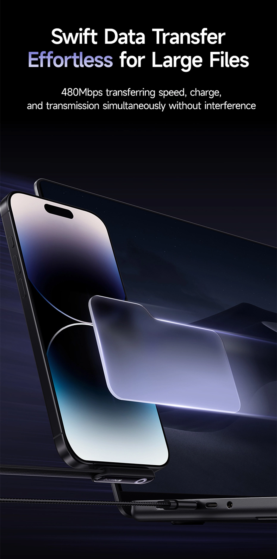 Cáp sạc Baseus MVP 3 - Kết nối với iPad