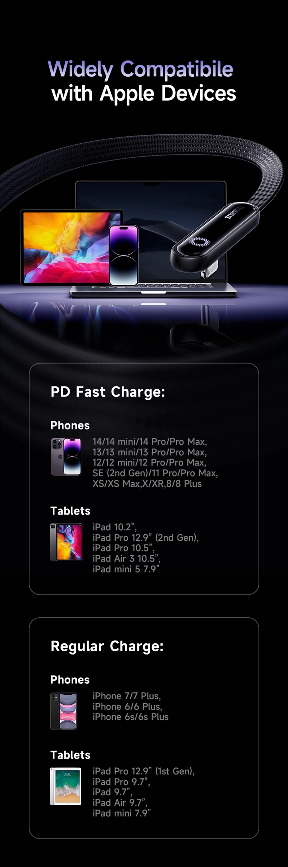 Cáp sạc Baseus MVP 3 - Kích thước đầu cắm