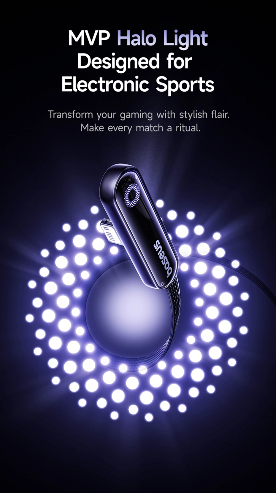 Cáp sạc Baseus MVP 3 - Đèn LED báo trạng thái sạc