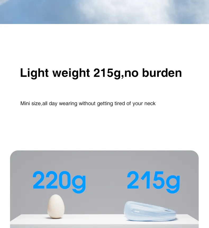 Quạt đeo cổ Rtako N03 - Góc nhìn từ trên xuống