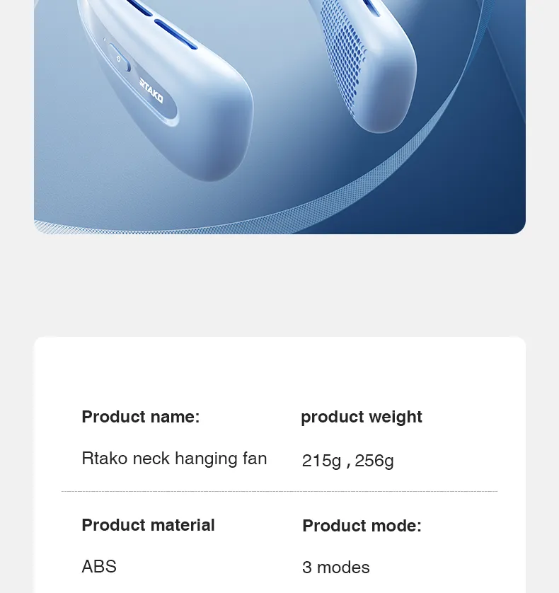 Quạt đeo cổ Rtako N03 - Lưới bảo vệ an toàn