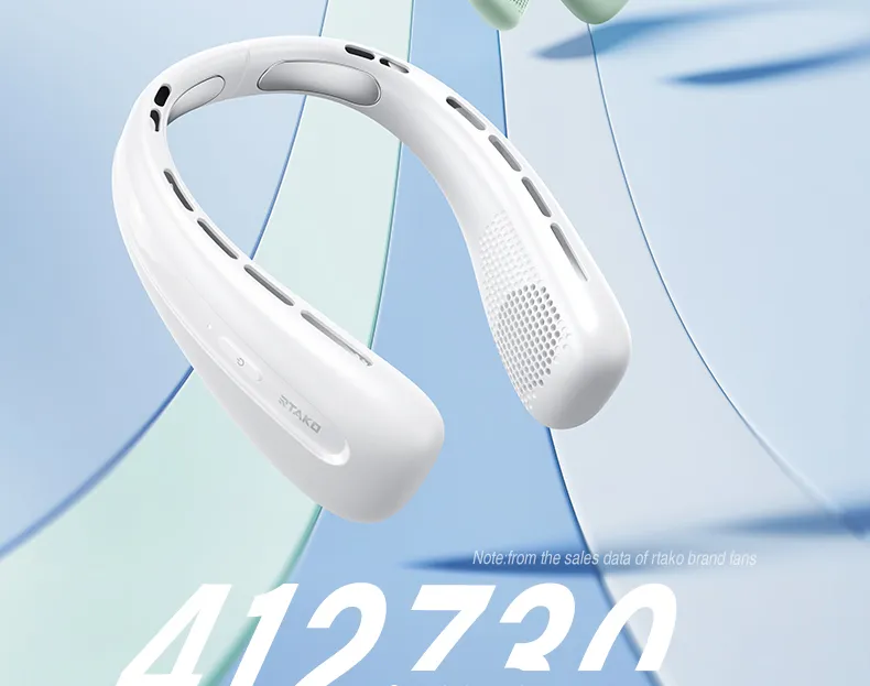 Quạt đeo cổ Rtako N03 Wide Ice Ring màu xanh dương - Thể hiện sự đa dạng về màu sắc