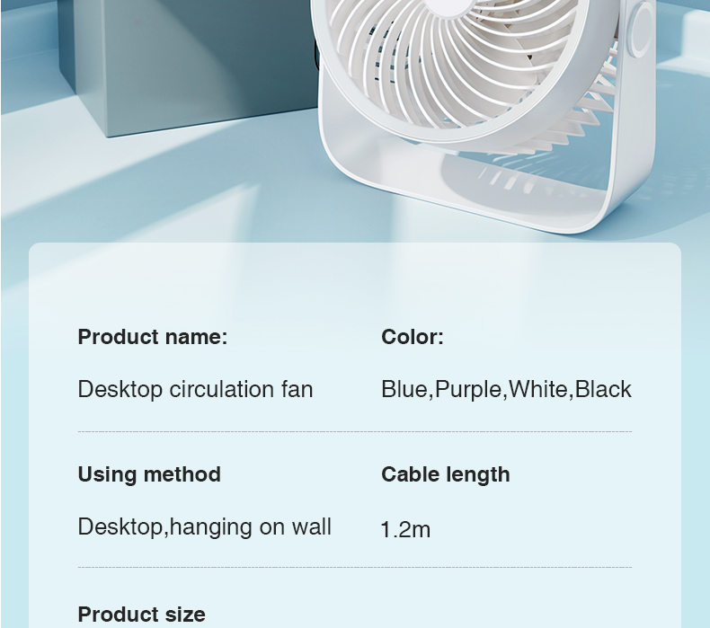 chube Quạt bàn Rtako D06 tuần hoàn xoay 360 độ