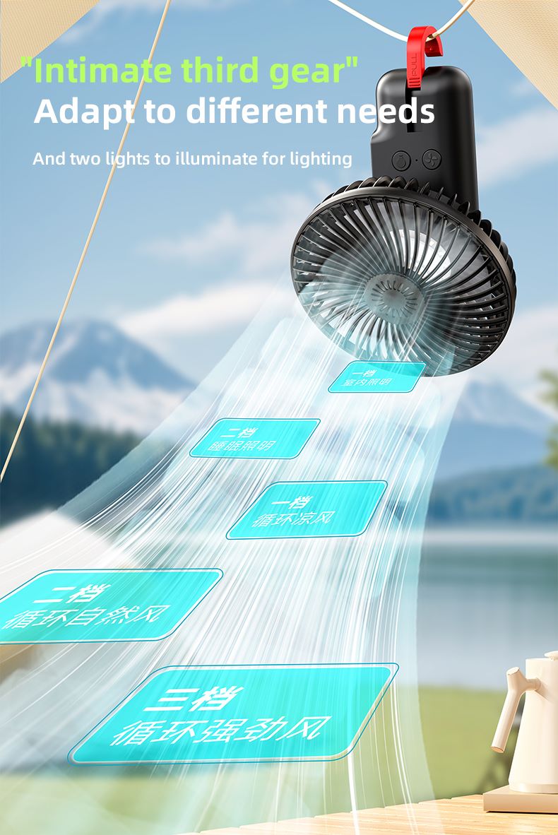 chube Quạt du lịch Rtako FS06 tích điện kèm sạc dự phòng