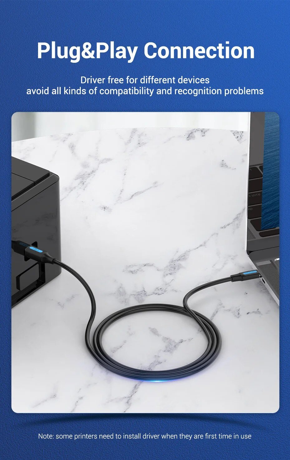 chube Cáp nối dài Type C dành cho máy in VENTION CQUBF tiện dụng