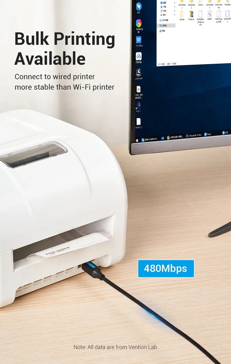 chube Cáp nối dài Type C dành cho máy in VENTION CQUBF tiện dụng